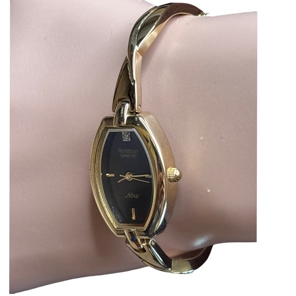 Armitron Diamond Now Gold  and Black Women's Watch - Picture 1 of 4